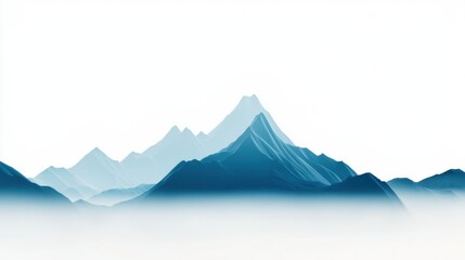 Dramatic Mountain Range With Sharp Peaks in a Misty Landscape