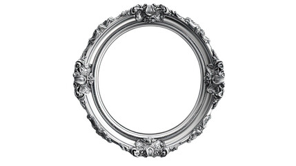 Elegant Ornate Silver Round Frame: A circular ornate silver frame with intricate details provides a classic and timeless touch for your artwork or photography.