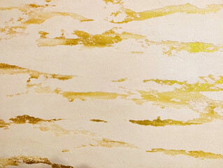 view of decorative plaster. texture of yellow and white wall