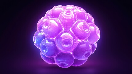 Glowing purple sphere with bulbous segments.