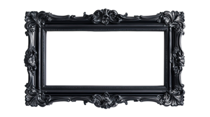 Ornate Black Picture Frame:  A timeless classic, this elegant black picture frame with intricate, ornate carvings adds a touch of sophistication and grandeur to any space.