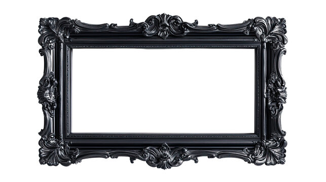 Ornate Black Picture Frame:  A timeless classic, this elegant black picture frame with intricate, ornate carvings adds a touch of sophistication and grandeur to any space.