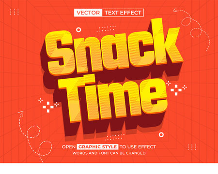 snack time editable text, font effect, 3d text for title