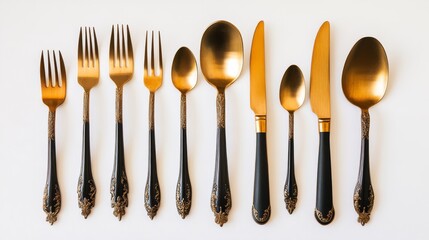 professional studio photo, cutlery on a white background