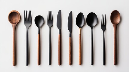 professional studio photo, cutlery on a white background