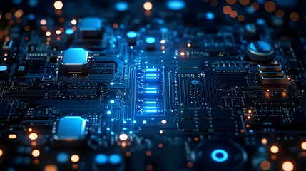 Obraz premium digital blue technology background web banner 