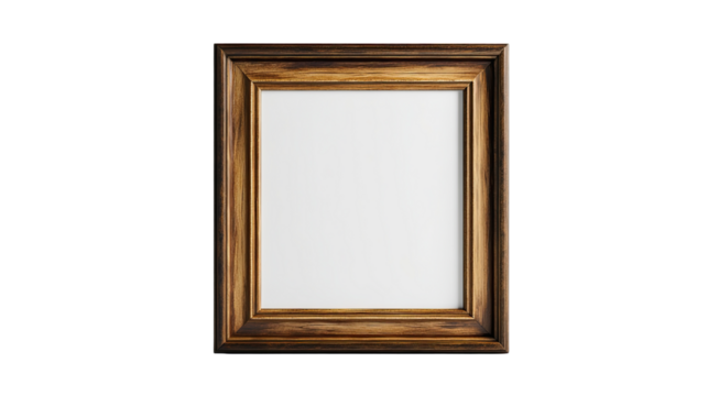 Rustic Wooden Picture Frame: A classic and timeless wooden picture frame with a warm brown finish, showcasing a blank canvas ready for your cherished memories or artistic expressions.