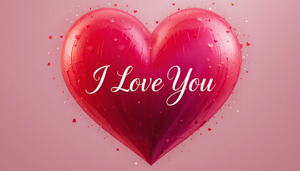 Heart with 'I Love You' Text - Romantic Message for valentine day