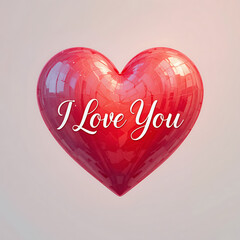 Heart with 'I Love You' Text - Romantic Message for valentine day