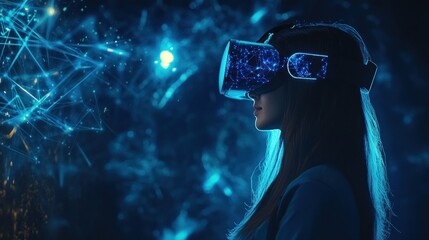 Fototapeta premium Woman in VR Headset