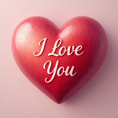 Heart with 'I Love You' Text - Romantic Message for valentine day
