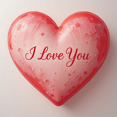 Heart with 'I Love You' Text - Romantic Message for valentine day