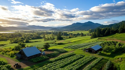 Organic pumpkin patch with hayrides and seasonal events, doubling as an agritourism destination