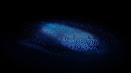 fingerprint on blue, cyber security and password control through fingerprints, personal data protection, network security concept