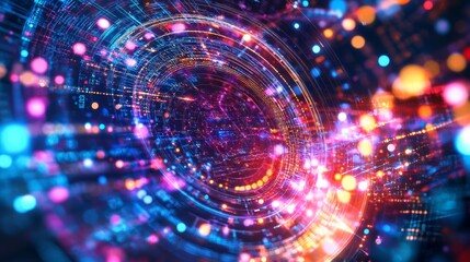 Abstract Futuristic HUD interface. Sci-fi round hud element technology Loop background. Internet, computer science business Animation. big data digital lines technology. cyber concept design. 