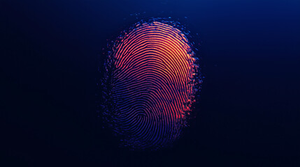 fingerprint scan, cyber security and password control through fingerprints, personal data protection, network security concept