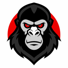 gorilla head mascot illustration