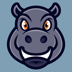 hippopotamus head vector