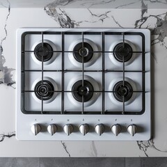 White Clean Kitchen Stove, Modern and Sleek Appliance