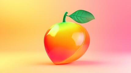 Glossy peach on pastel background.