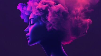 A gradient resembling a cosmic nebula, transitioning from deep purple to vibrant magenta with a grainy effect