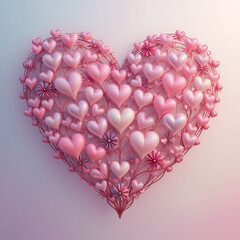 Heart Made of Smaller Hearts - Love and Romance Concept