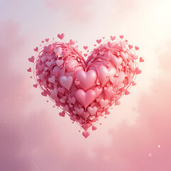 Heart Made of Smaller Hearts - Love and Romance Concept