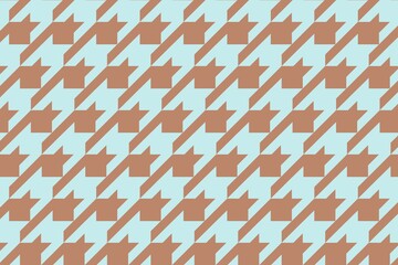 Blue fabric pattern background, brown geometric