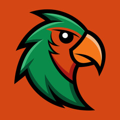 illustration of a parrot head