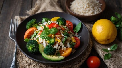 bowl of salad proper food healthy lifestyle with beautiful serving