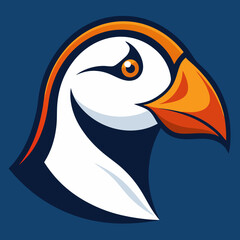 Fototapeta premium puffin on a blue background