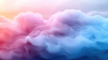 Colorful cotton candy landscape filled with fluffy clouds and vibrant sweetness at sunrise  