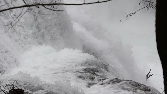 Detail from waterfall on Una river called Strbacki buk in National Park Una