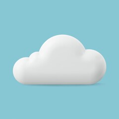 Cloud networking clipart, 3D rendering graphic