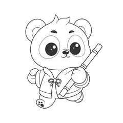 Panda becomes a kung fu fighter for coloring