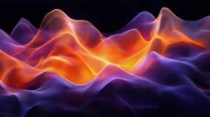 Obraz premium Abstract Colorful Waves of Light in Motion Creating a Dynamic and Vibrant Visual Experience with Purple and Orange Hues