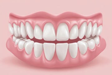 Fototapeta premium white teeth and gums, arranged in a curved formation