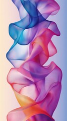 Vibrant Abstract Colorful Flowing Fabric Waves in Gradient Background for Modern Artistic Design and Creative Inspiration