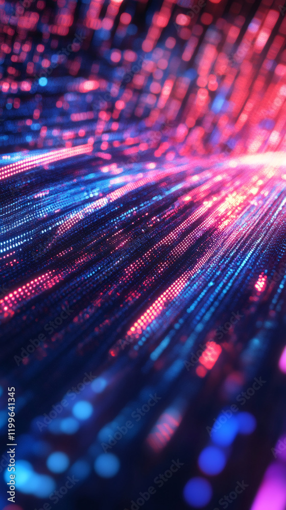 Aufkleber Lines of colorful digital data are flowing and creating a big data futuristic network of information technology