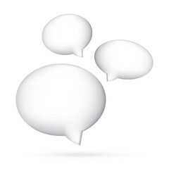 Blank speech bubbles, Social media isolated on white background, application, chat icon, message box, cute, cartoon, 3D. Vector illustration