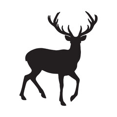 Obraz premium Deer silhouette vector file isolated with white background