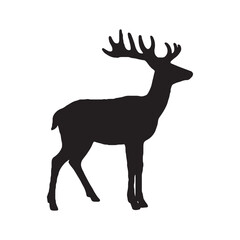 Obraz premium Deer silhouette vector file isolated with white background