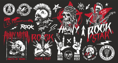 Rock and heavy metal themed graphic art collection