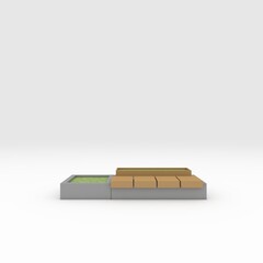3d render bench park design element. Furniture Collection