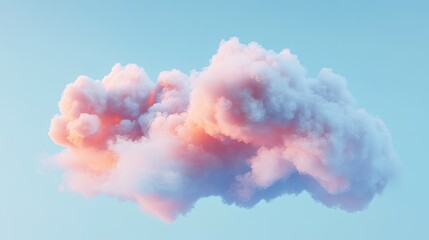 Fototapeta premium A Single Pink And Blue Cloud In The Sky