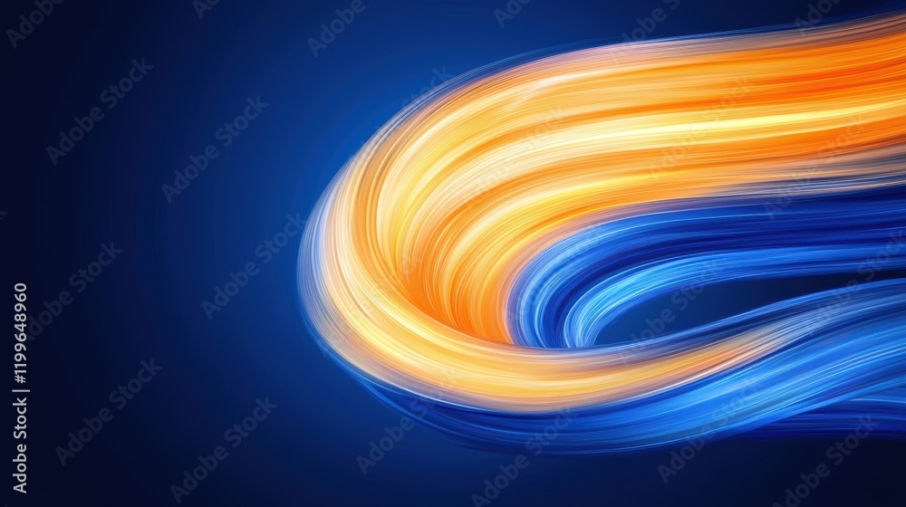 Poster abstract gradient design with deep blues and oranges on dark background