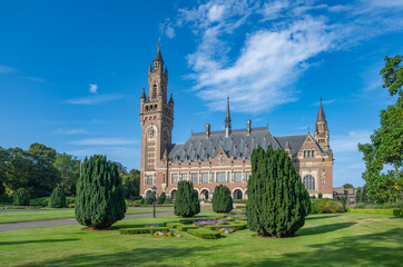 The Peace Palace in The Hague, Netherlands. It houses the International Court of Justice of UN, the Permanent Court of Arbitration and the Hague Academy of International Law.