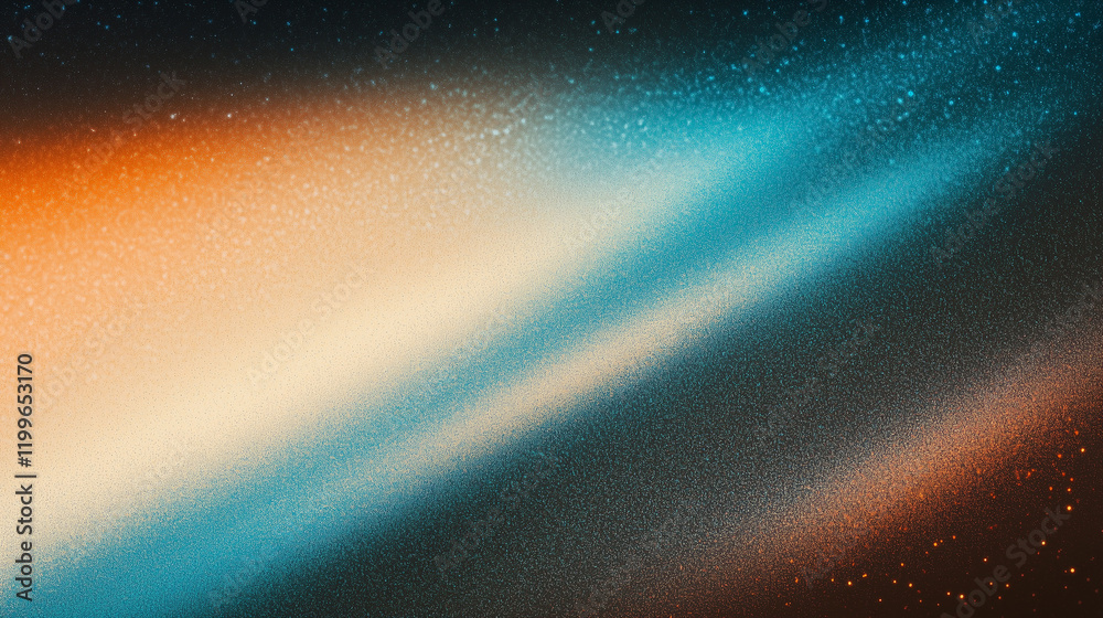 Poster abstract gradient background with blue, brown, and orange tones featuring grainy texture and soft li