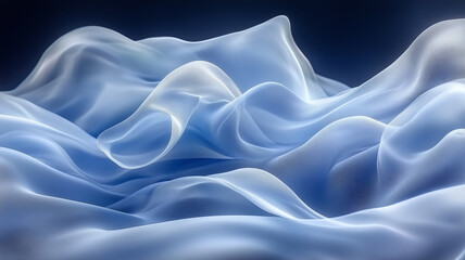 Obraz premium Translucent fabric waves create serene and calming atmosphere, showcasing fluid gradients and soft textures. gentle movement evokes sense of tranquility and elegance