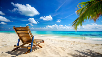 Fototapeta premium Chair on the Beach - Beautiful Landscape